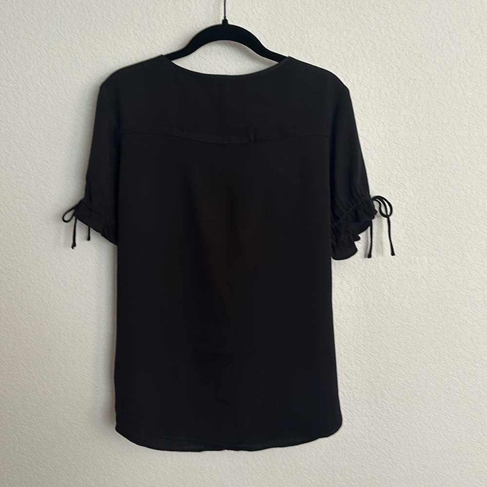 FRAME noir black button front rayon blouse S - Picture 7 of 8